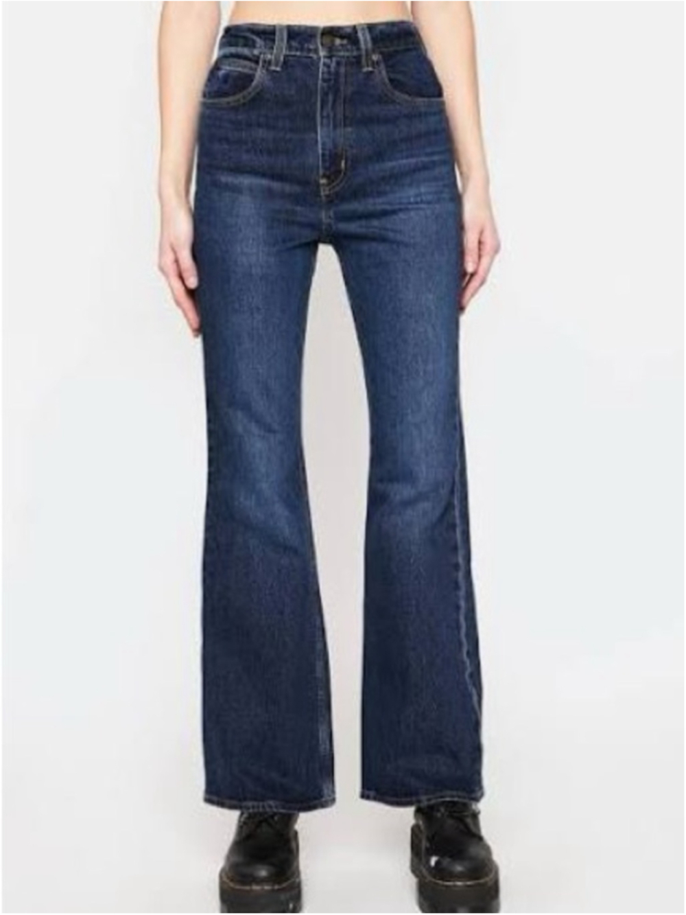 Levi’s 70s High Flare Dark Wash Stiff Denim Sz 31